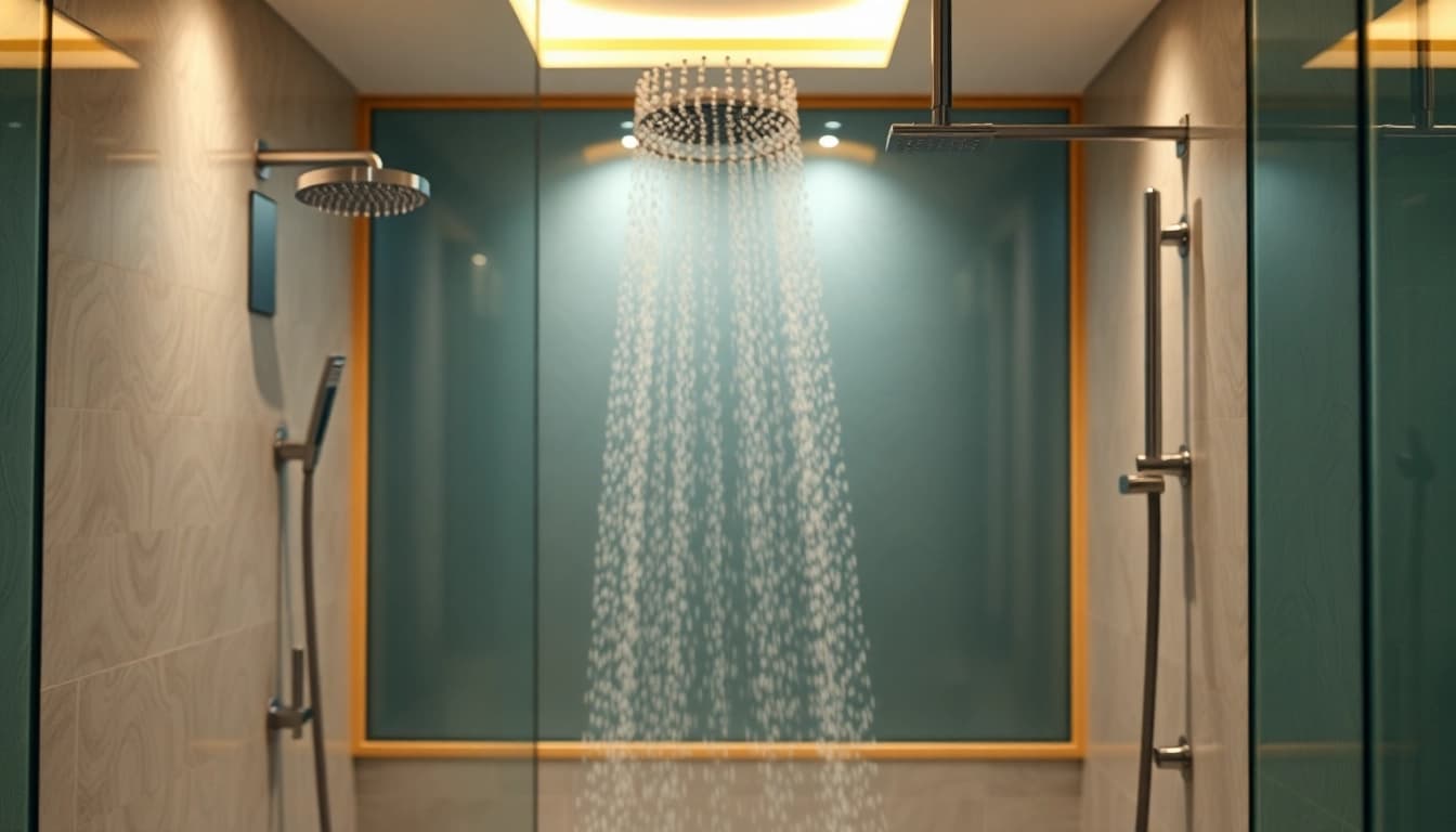 Experience relaxation with elegant showers showcased in a luxurious bathroom setting.