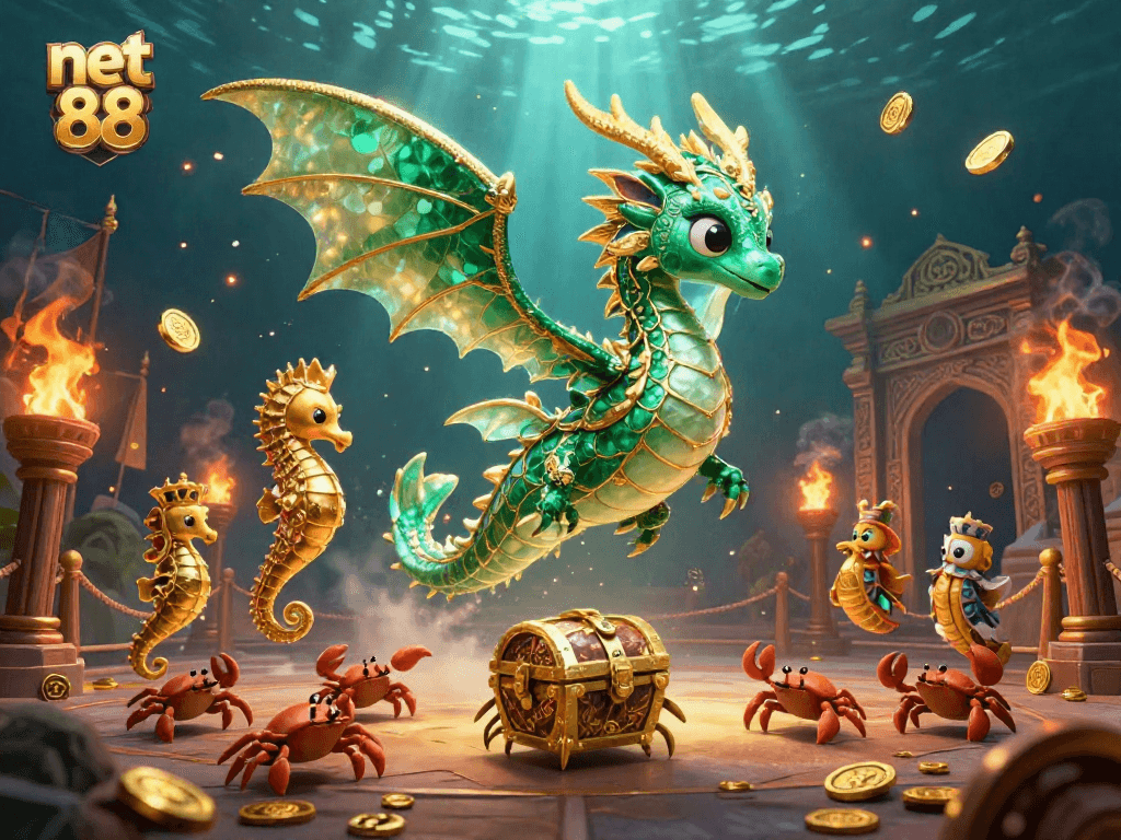 Place your bets with net 88 as dazzling treasures and mythical creatures abound in an underwater casino.