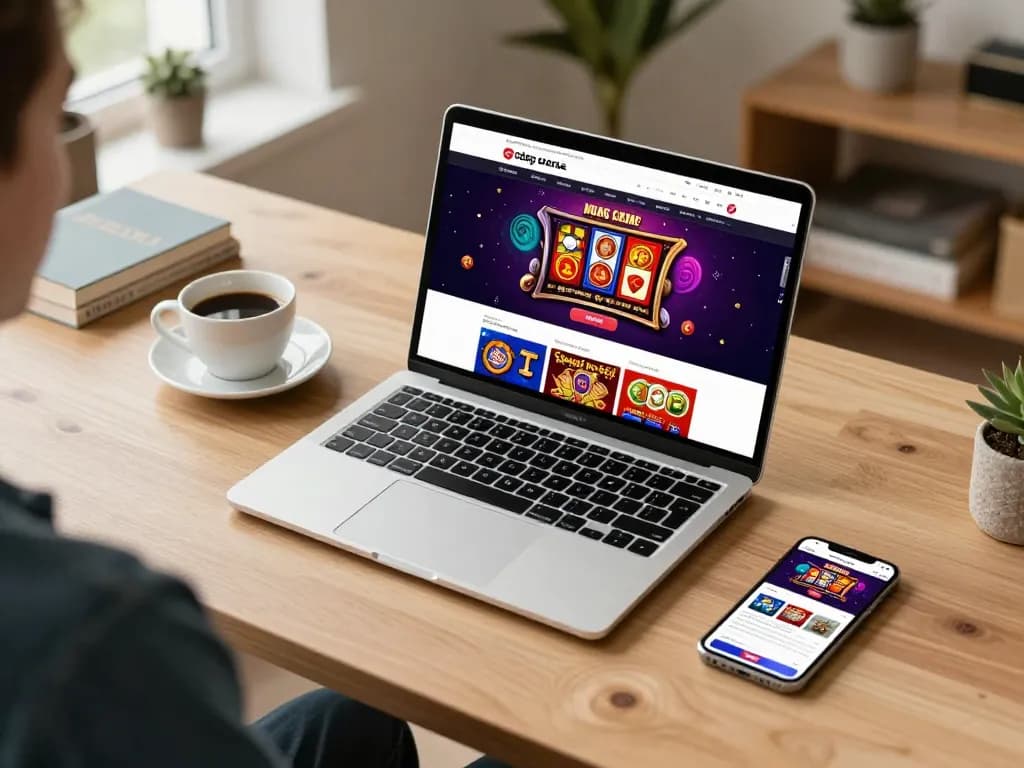 Cổng game 789Club displayed on a laptop during an engaging online gambling session, demonstrating a cozy home gaming setup.