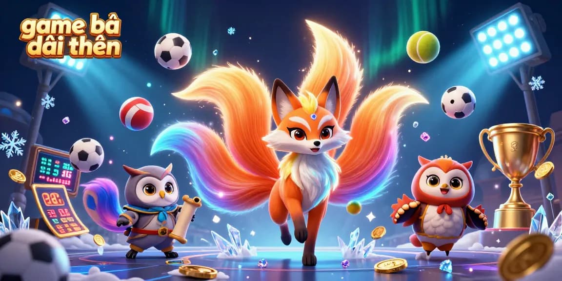 Dive into game bài đổi thưởng with vibrant characters and dynamic sports elements in a rich, engaging 3D scene.