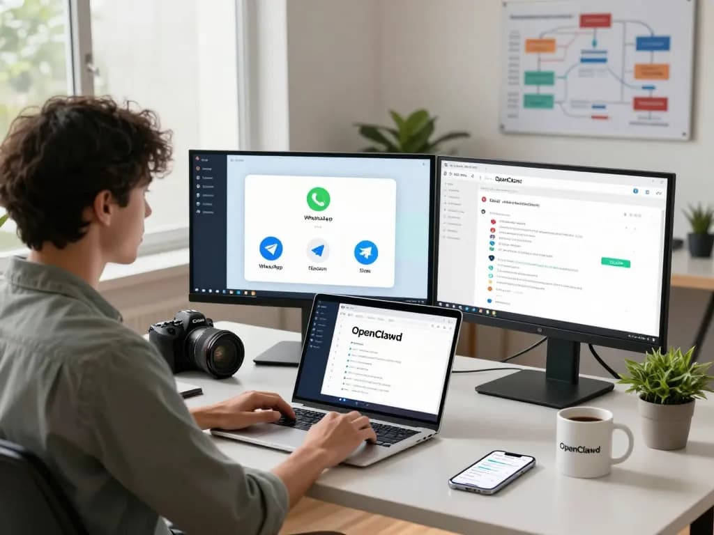 open claw personal AI assistant setup in a modern home office environment