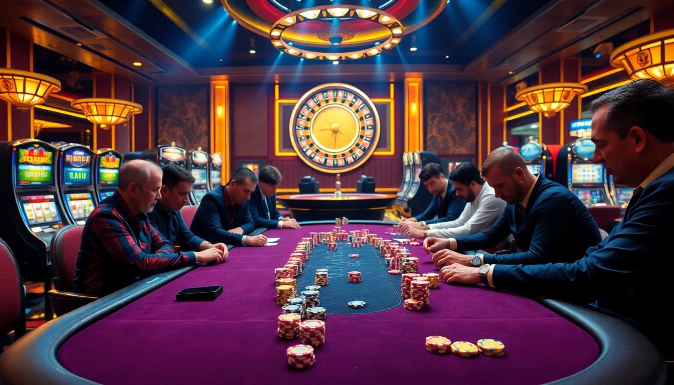 Experience the thrill of gambling at https://nhacaiuytin.news/ with poker chips and a vibrant casino atmosphere.