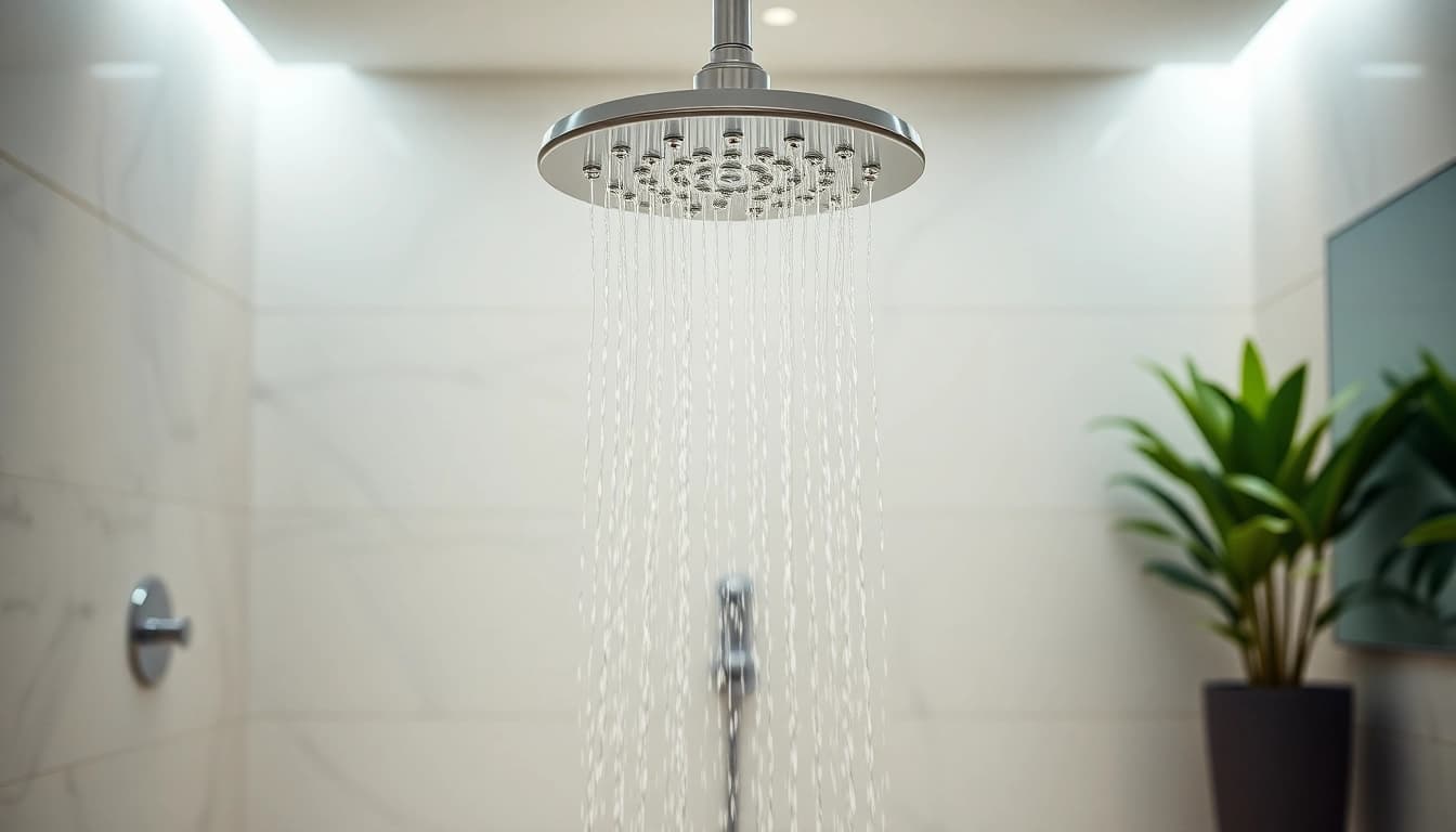 Explore elegant showers with luxurious rainfall design in a modern bathroom setting.