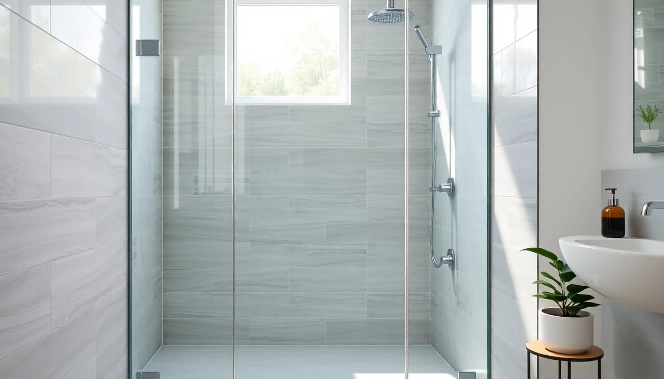 Modern shower doors uk enhancing a stylish bathroom with elegant design elements.