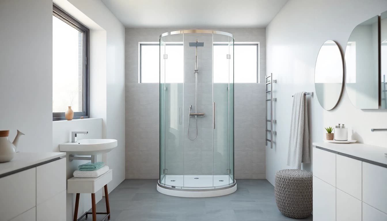 Besondere Merkmale der sonni Duschkabine 90x90, stilvoll für moderne Badezimmer eingerichtet.