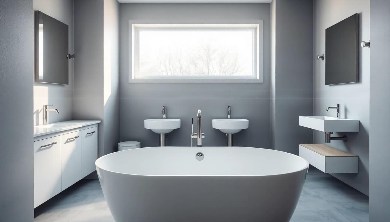 Sonni sanitär Badezimmer mit modernem Design und eleganten Armaturen.