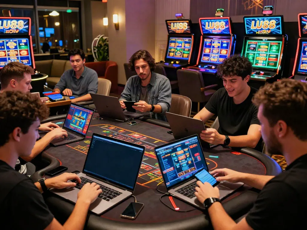 LU88 online gambling scene with diverse players enjoying live games.