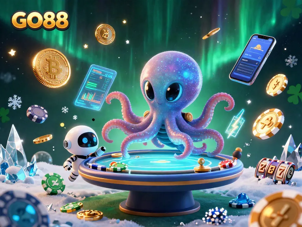 Win big at GO88 with a 3D alien octopus and exciting casino elements!