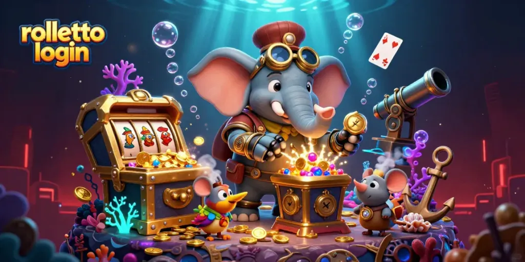 Spark winning strategies with rolletto login in this vibrant illustrated casino scene.