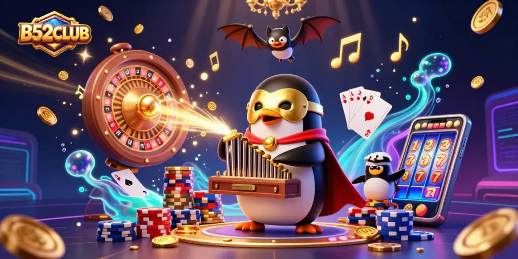 Experience the excitement of B52CLUB with dazzling games and vibrant casino elements!