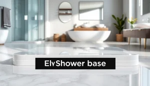 Showcase of elegant shower bases in a modern setting with sleek design and inviting atmosphere.
