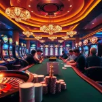 Experience an exciting game at OKWIN's luxurious casino tables filled with vibrant action.