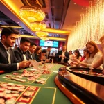 Players enjoying the excitement of a TG88 online casino game with vibrant chips and a roulette wheel.