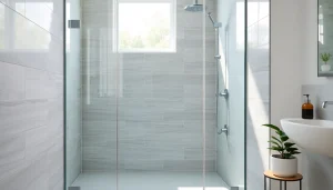 Modern shower doors uk enhancing a stylish bathroom with elegant design elements.