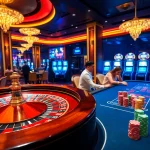 Experience the excitement of go8m.co.com with vibrant casino action and a roulette wheel.