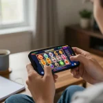 Mantap88 mobile gaming experience showcasing online slot excitement in a cozy environment