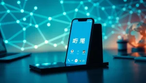 在智能手机上展示的快连下载应用界面，象征快速且安全的连接。