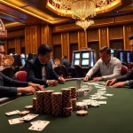 Experience the excitement of gambling at https://rr99x.com/ with a luxurious poker scene showcasing professional players.