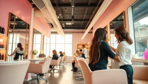 Recommended hair salons showcasing friendly hair stylists and happy clients in a modern salon setting.