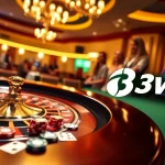 Experience thrilling action at 3win.com with players engaging at a luxurious casino table.