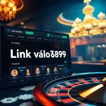 Experience high-stakes excitement with the digital interface showcasing Link vào Alo789 in a luxurious casino atmosphere.