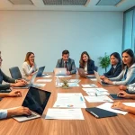 lawyers for business setup in the US collaborating in a modern office