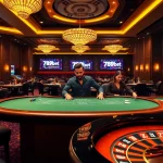 Engaged players enjoying a game at 789bet casino, featuring colorful tables and exciting gambling elements.