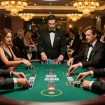 Experience the thrill at nhà cái uy tín Sunwin with players enjoying a lively blackjack game.