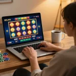 Engaging in online slots at 789win with vibrant graphics and cozy atmosphere.
