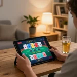 Engaging in online gambling on a tablet while using strategies at home with 057789 platform