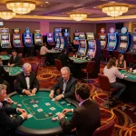 Players enjoying dynamic games at 789win's exciting casino floor, featuring roulette and poker.