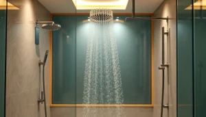 Experience relaxation with elegant showers showcased in a luxurious bathroom setting.