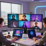 Interactive users connecting with spicy AI characters in a vibrant chatroom.