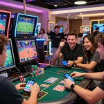 UU88 online gaming excitement with friends placing bets and celebrating wins.