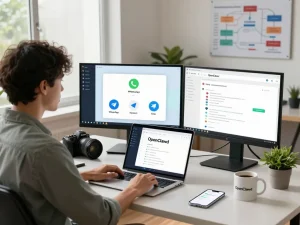open claw personal AI assistant setup in a modern home office environment