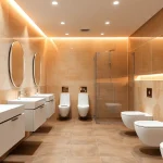 Transforming an environment with commercial washroom refurbishment featuring modern aesthetics.