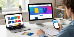 Ezzocards offering virtual prepaid cards for secure online payments in a modern workspace.