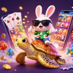 Experience the thrill of tg88 casino games with our playful rabbit and golden turtle!