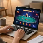 Engaging scene of online casino play at trang chủ go99 showcasing vibrant poker table details.