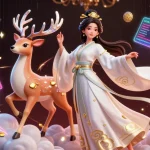 Bet on the link vào 68win with stunning visuals of a beautiful Asian woman in hanfu and crypto elements