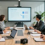 Team of forensic auditors collaborating in a modern conference room discussing strategies at aafikotacimahi.org.