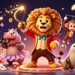 Experience the excitement at f168 with 3D cartoon characters celebrating big wins in a dazzling casino