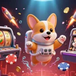 Engage in vibrant tv88 casino fun with an astronaut corgi, hamster, and goldfish amidst dynamic slot gaming.