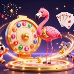 Experience the excitement of World Cup 2026 with a game show host flamingo and bulldog contestant.