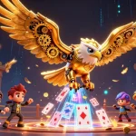 Engage in thrilling betting adventures with WINBD’s vibrant 3D casino illustration showcasing dynamic gameplay elements.