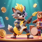 Experience the excitement of gambling with XX88 58k as the rock star wolf and drummer bear energize the casino scene with crypto elements.