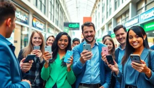 Trade In Phone For Cash event showcasing successful transactions among diverse individuals.