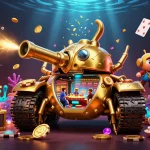 Experience the excitement of winning at XX88 with a vibrant 3D casino illustration featuring a unique beetle tank and treasures.