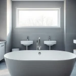Sonni sanitär Badezimmer mit modernem Design und eleganten Armaturen.