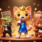 Experience thrilling gameplay as you tải sunwin and engage with vibrant casino characters in a dynamic scene.
